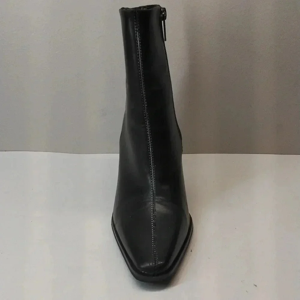 Vince Camuto Black Leather Pointed Toe Ankle Boots